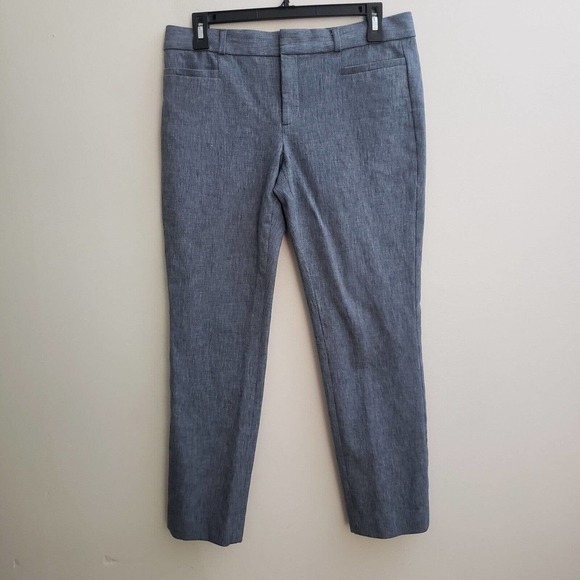 Banana Republic Sloan Crop Pants Womens 6 Blue Flat Front Capri Stretch Office - Picture 1 of 5